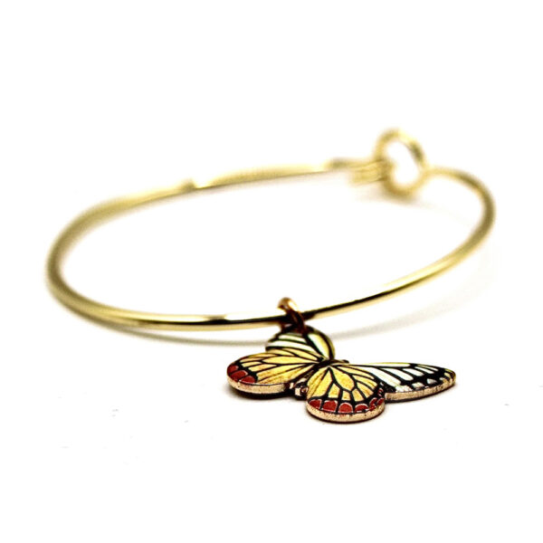 Wings of Harmony: Rainbow Butterfly Gold Bracelet
