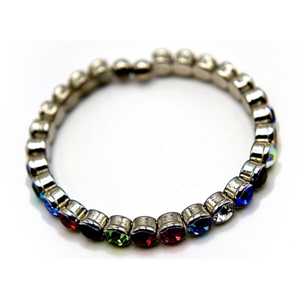 Multicolor Gems Silver Bracelet