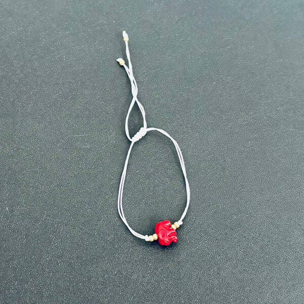 Guardian of Streng: Handcrafted Rhodonite Elephant Bracelet