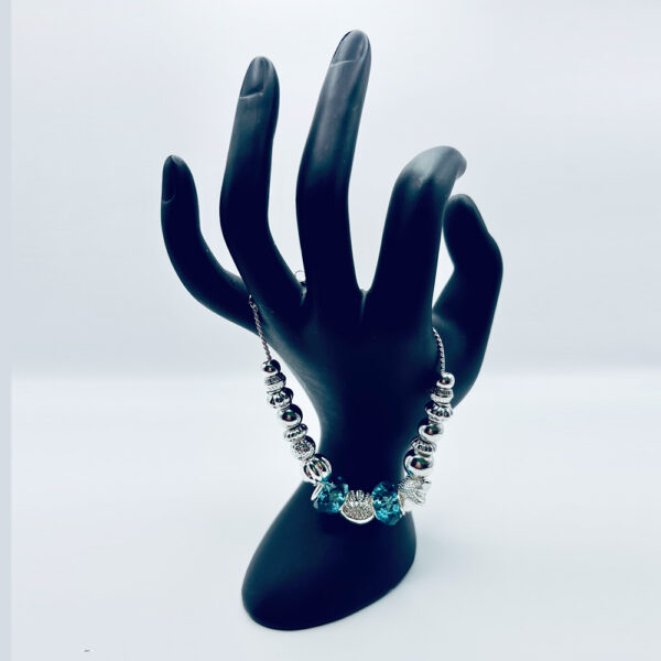 True Path: Silver Bracelet with Blue Apatite Stones