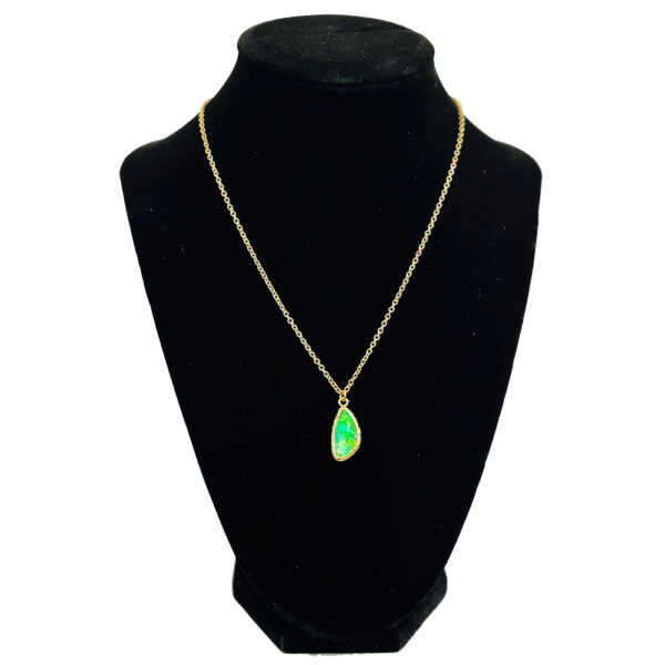 Golden Chrome Tourmaline Pendant Necklace