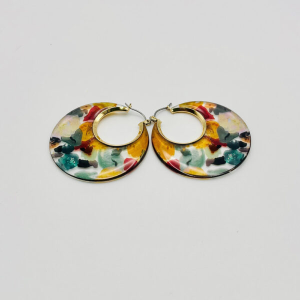 Golden Whispers of Nature: Circle Earrings